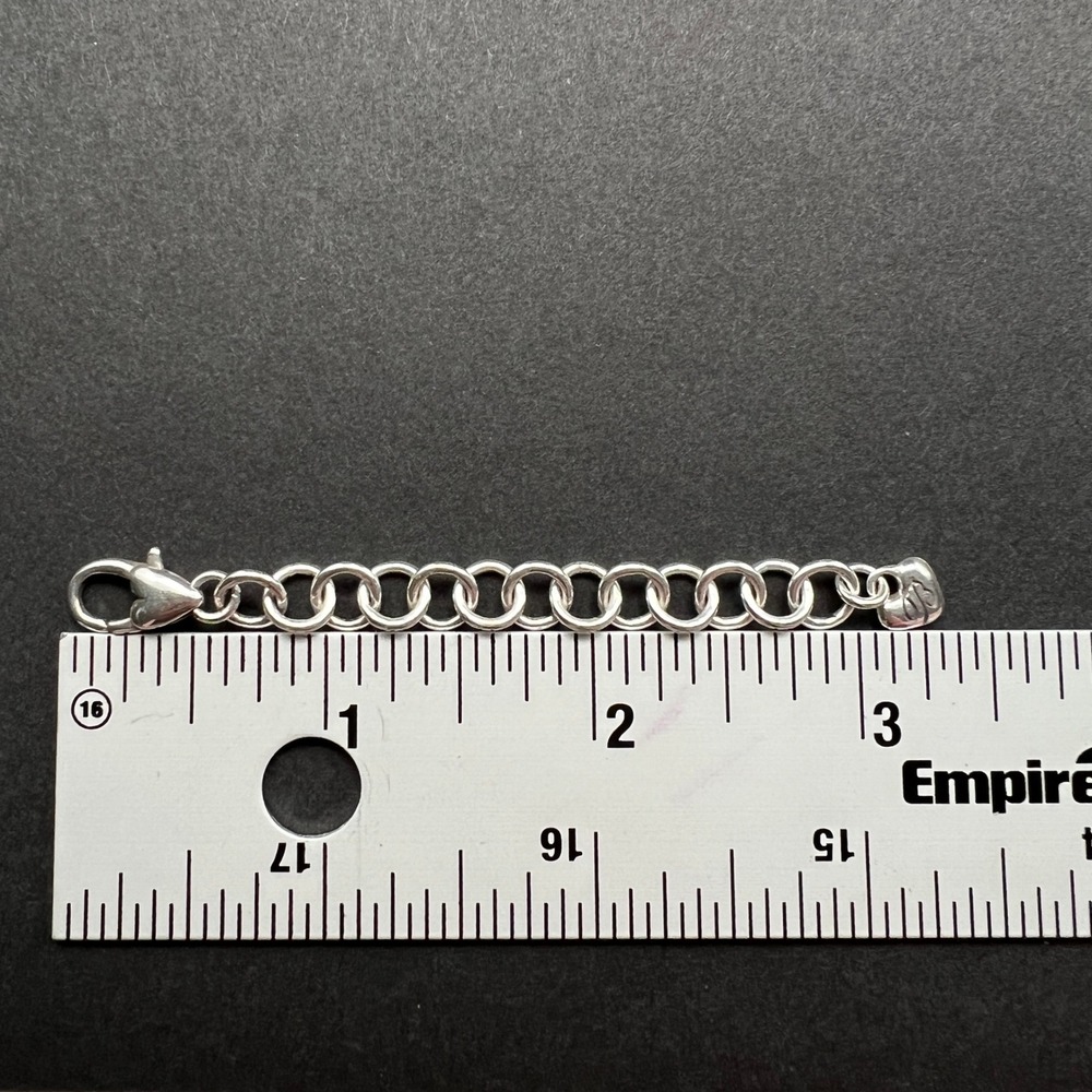 Brighton Necklace Bracelet Extender Silver Plated Heart Charm 3" - Picture 4 of 5